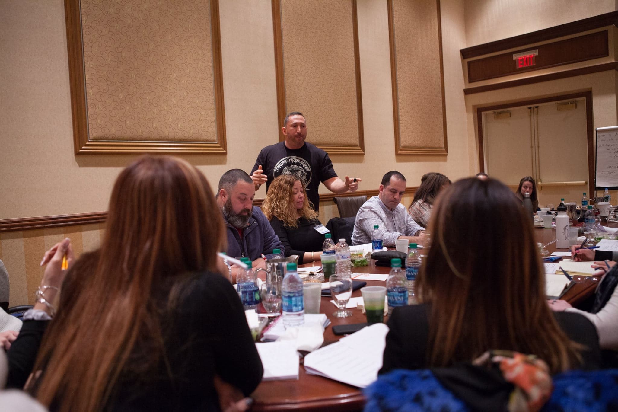 Glen Crawford meeting with partners face-to-face